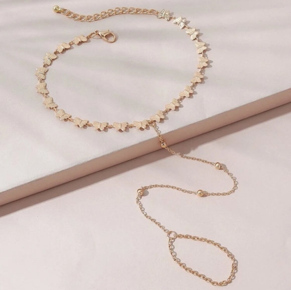 Gold Anklet Chain Mitten Toe Chain!!! - Picture 3 of 8